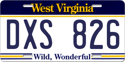 WV license plate DXS826