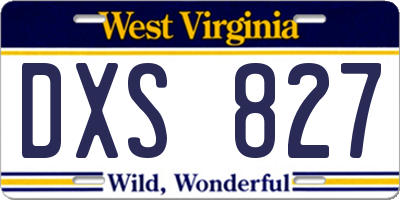 WV license plate DXS827