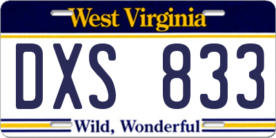 WV license plate DXS833