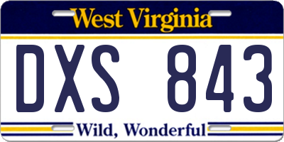 WV license plate DXS843