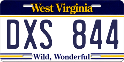 WV license plate DXS844
