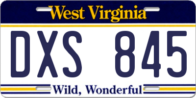 WV license plate DXS845
