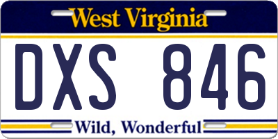 WV license plate DXS846