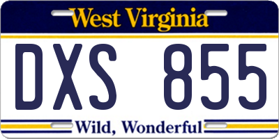 WV license plate DXS855
