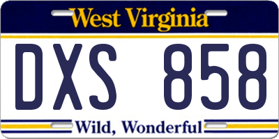 WV license plate DXS858