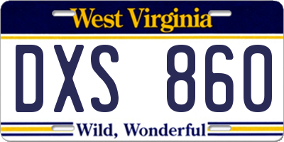 WV license plate DXS860