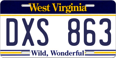 WV license plate DXS863