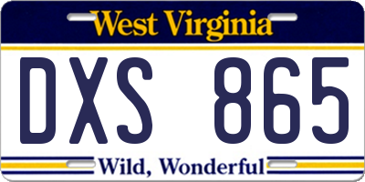 WV license plate DXS865