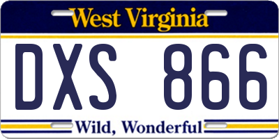 WV license plate DXS866