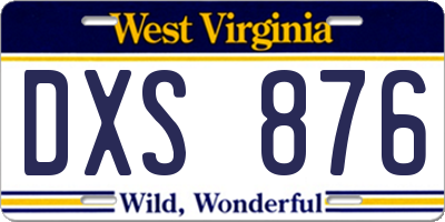 WV license plate DXS876