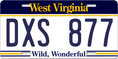 WV license plate DXS877