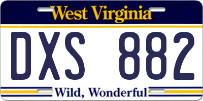 WV license plate DXS882