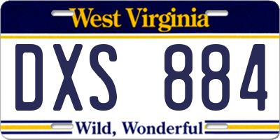 WV license plate DXS884