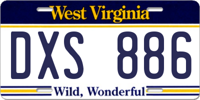 WV license plate DXS886