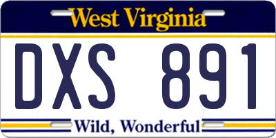 WV license plate DXS891