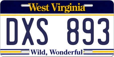 WV license plate DXS893