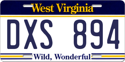 WV license plate DXS894