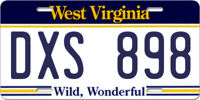 WV license plate DXS898