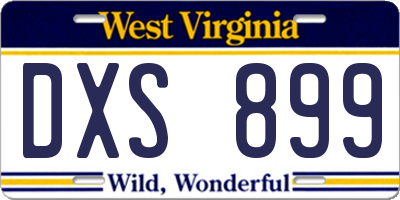WV license plate DXS899