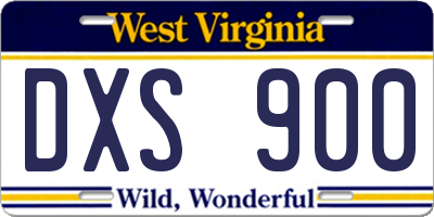 WV license plate DXS900