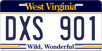 WV license plate DXS901