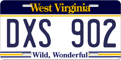 WV license plate DXS902