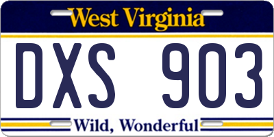 WV license plate DXS903