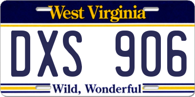 WV license plate DXS906