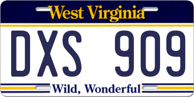 WV license plate DXS909