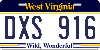 WV license plate DXS916