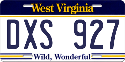 WV license plate DXS927