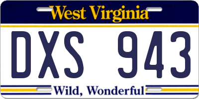 WV license plate DXS943