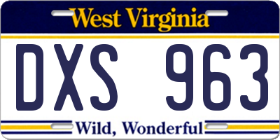 WV license plate DXS963