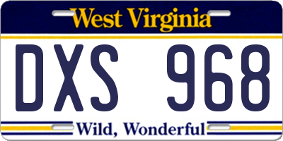 WV license plate DXS968