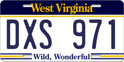 WV license plate DXS971
