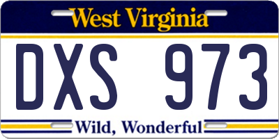 WV license plate DXS973