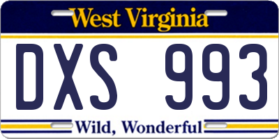 WV license plate DXS993