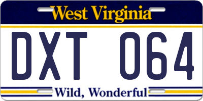 WV license plate DXT064