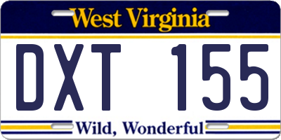 WV license plate DXT155
