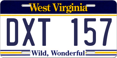 WV license plate DXT157