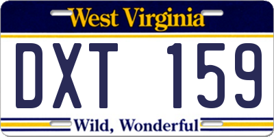 WV license plate DXT159