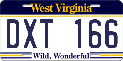 WV license plate DXT166