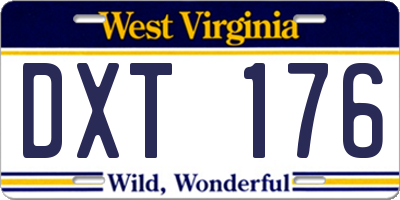 WV license plate DXT176