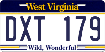 WV license plate DXT179