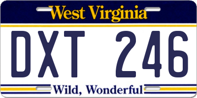 WV license plate DXT246