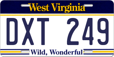 WV license plate DXT249