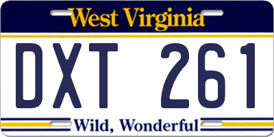 WV license plate DXT261