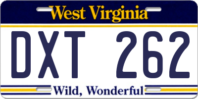WV license plate DXT262