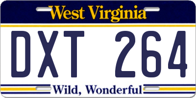 WV license plate DXT264