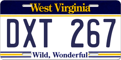 WV license plate DXT267